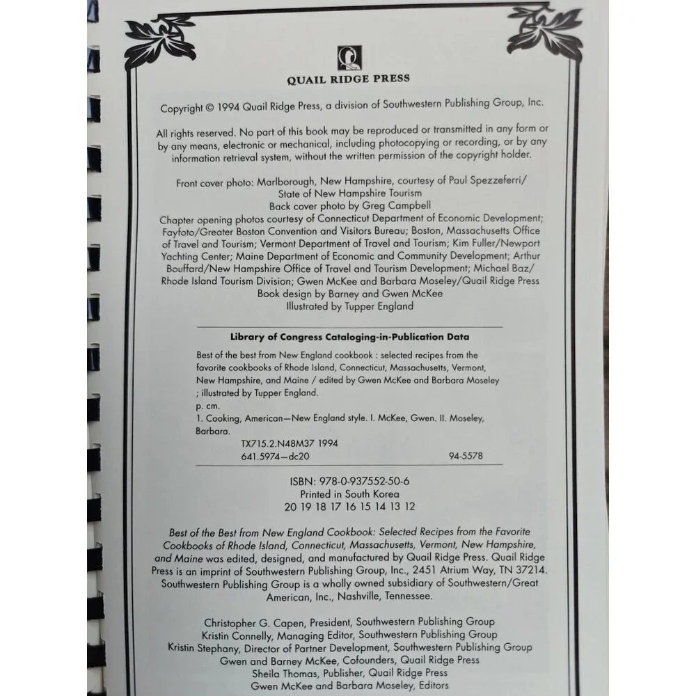 Best Of The Best From New England Vintage Cookbook Local Ethnic Recipes